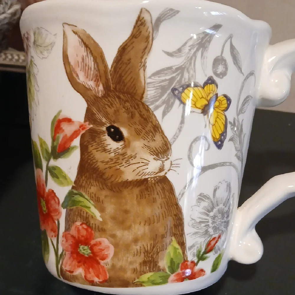 Floral Rabbit Mug - Picture 7 of 8